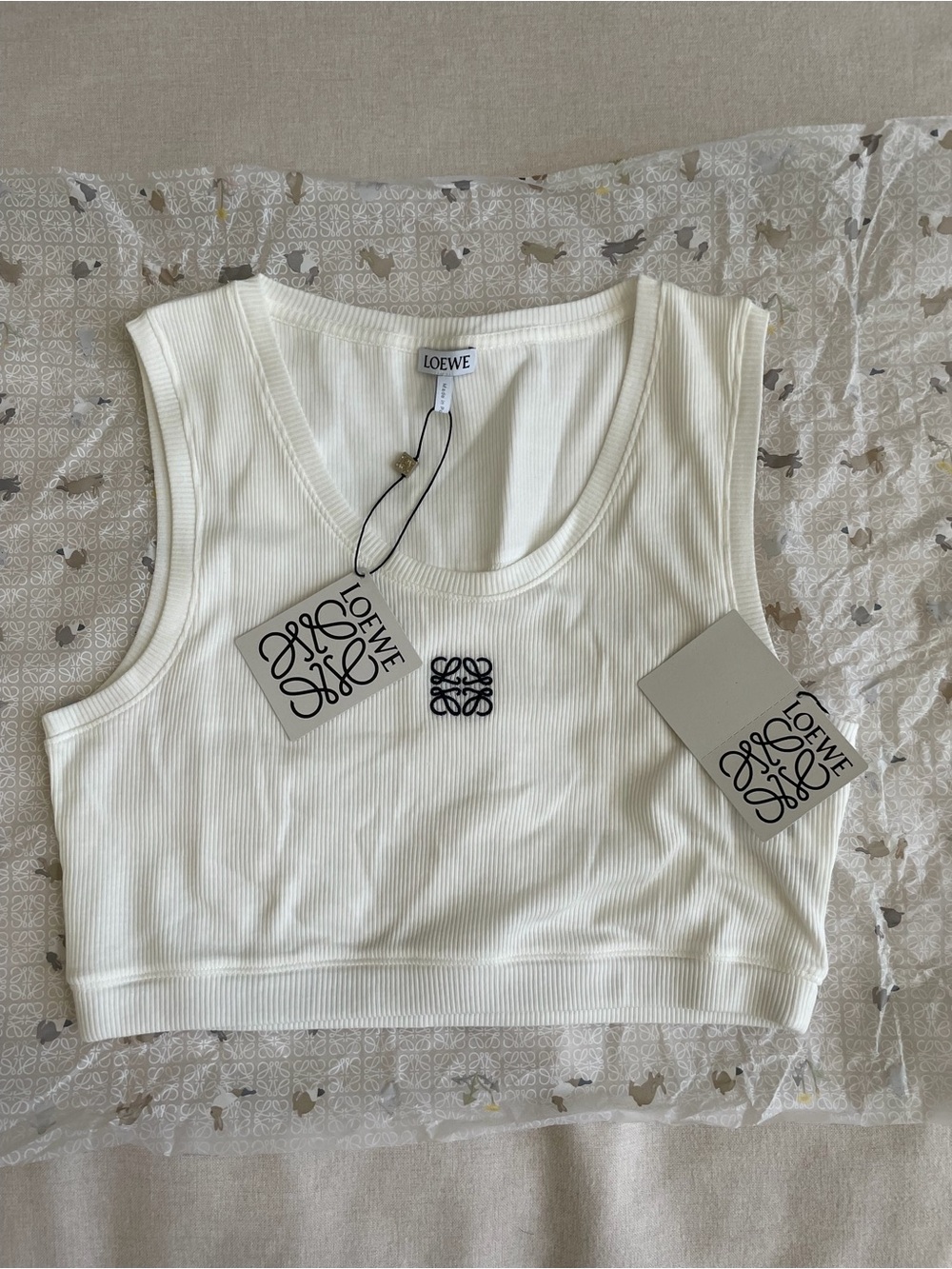 Loewe Anagram Crop Tank Top, Size M, NWT